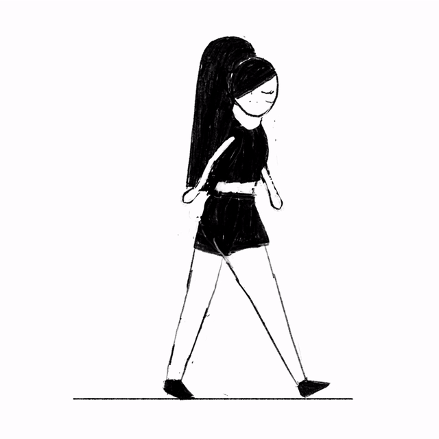 Looping animation of a girl walking