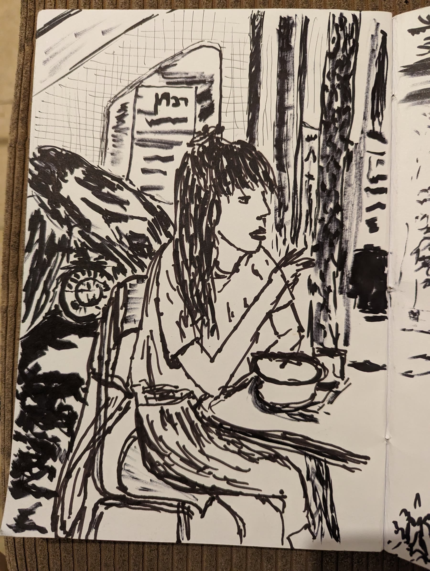 Tel Aviv café sketch